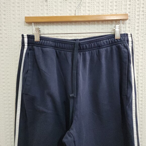 Adidas Navy Blue Track Pants Women’s Size Large 3 Stripe Logo Joggers Sweats - Picture 8 of 11